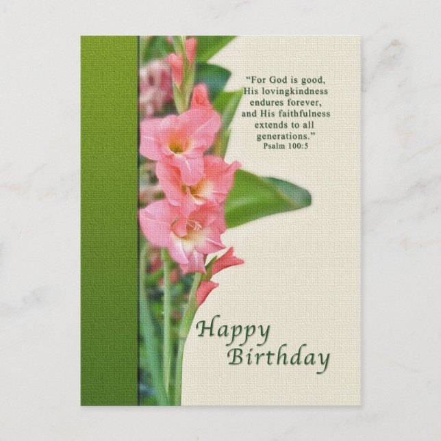 Anniversaire, Carte postale Gladiolus Rose (Devant)