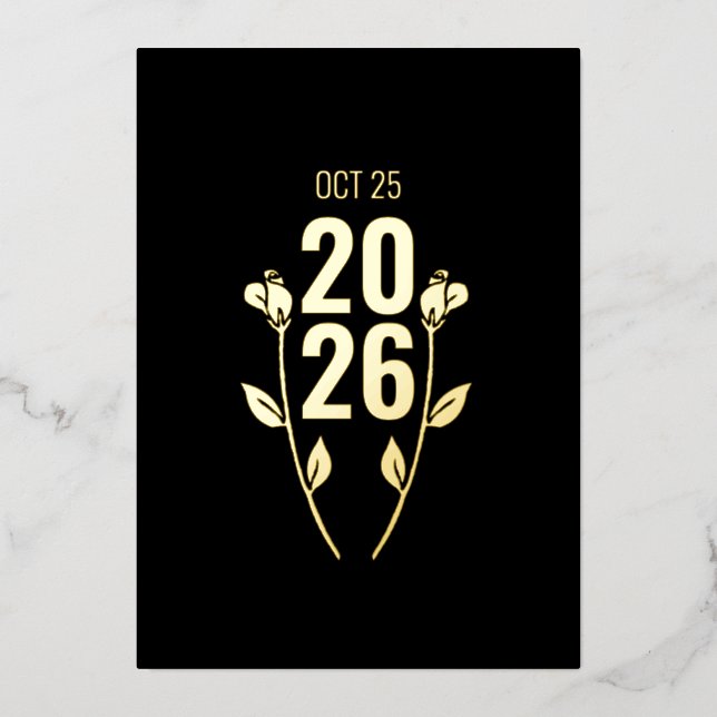 Anniversaire classique Mariage Foil Invitation (Recto)