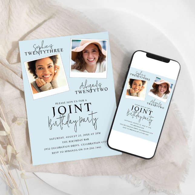 Anniversaire conjoint | 2 Invitation photo (Créateur téléchargé)