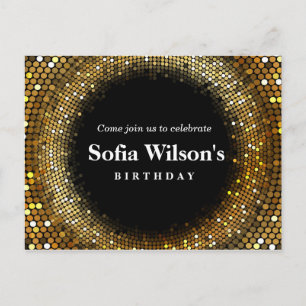 anniversaire de boule disco invitation par carte p