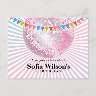 anniversaire de boule disco invitation par carte p