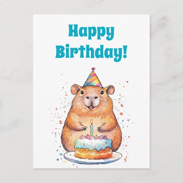 Anniversaire de Capybara, Bonne carte de vacances  (Devant)