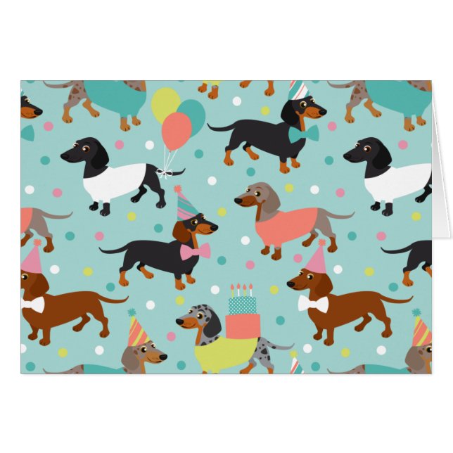 Anniversaire de Dachshund (Devant horizontal)