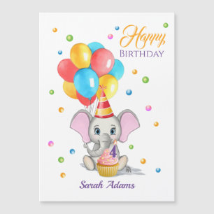 Anniversaire de enfant de dessin coloré d'éléphant