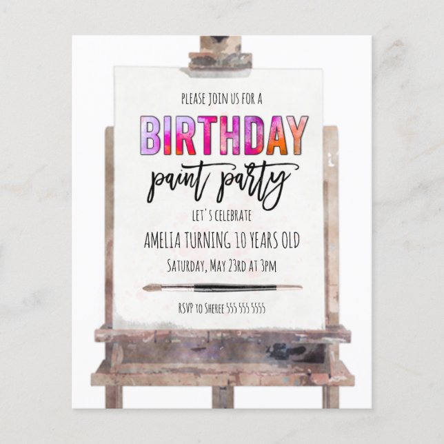 Anniversaire de enfant de la partie Peinture à l'E (Devant)