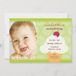 ANNIVERSAIRE DE ENFANT PARTY INVITATION cône de gl