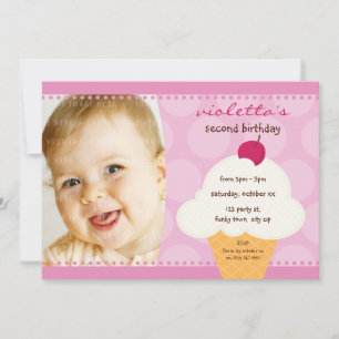 ANNIVERSAIRE DE ENFANT PARTY INVITATION cône de gl