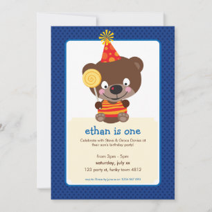 ANNIVERSAIRE DE ENFANT PARTY INVITATION nounours L