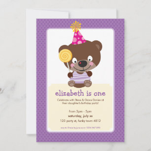 ANNIVERSAIRE DE ENFANT PARTY nounours INVITATION l