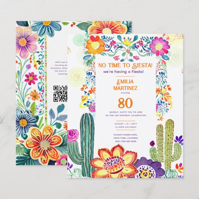 Anniversaire de FIESTA ! Folkart Flowers N'importe (Devant / Derrière)