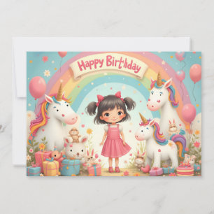 Anniversaire de fille avec licornes et arc-en-ciel