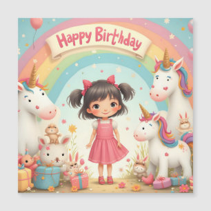 Anniversaire de fille avec licornes et arc-en-ciel