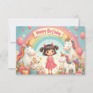 Anniversaire de fille avec licornes et arc-en-ciel