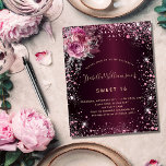 Anniversaire de fleurs roses bordeaux invitation b<br><div class="desc">Pour un élégant 16 (ou tout âge) anniversaire Sweet. Une couleur arrière - plan à l'aspect faux métallique bordeaux. Décoré de poussière et de fleurs de parties scintillant en faux rose. Personnalisez et ajoutez un nom, un âge et des détails de la fête. Le nom est écrit avec un script...</div>
