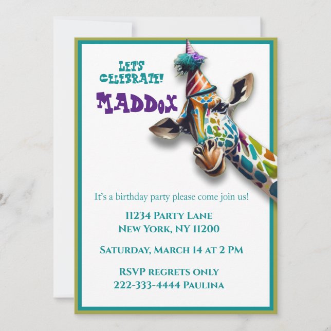 anniversaire de girafe pour enfant (Devant)