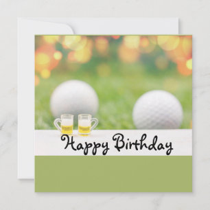 anniversaire de golf avec des boules et de la bièr