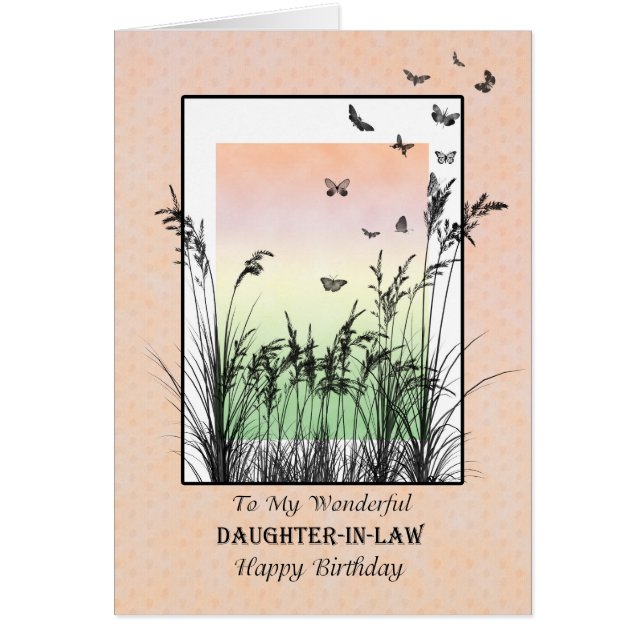 Anniversaire de la belle-fille, avec papillons (Devant)