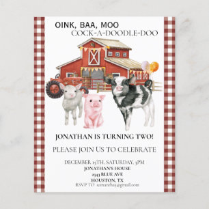 Anniversaire de la ferme d'aquarelle Vache porc gr