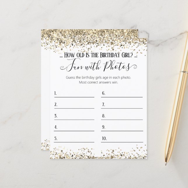 Anniversaire de la fête de la photo âge de deviner (Devant/Arrière en situation)