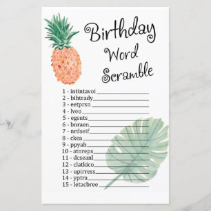 ANNIVERSAIRE DE L'ananas MOT SCRAMBLE JEU
