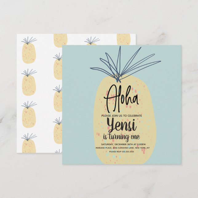 Anniversaire de l'ananas Tropical Summer Aloha (Devant / Derrière)