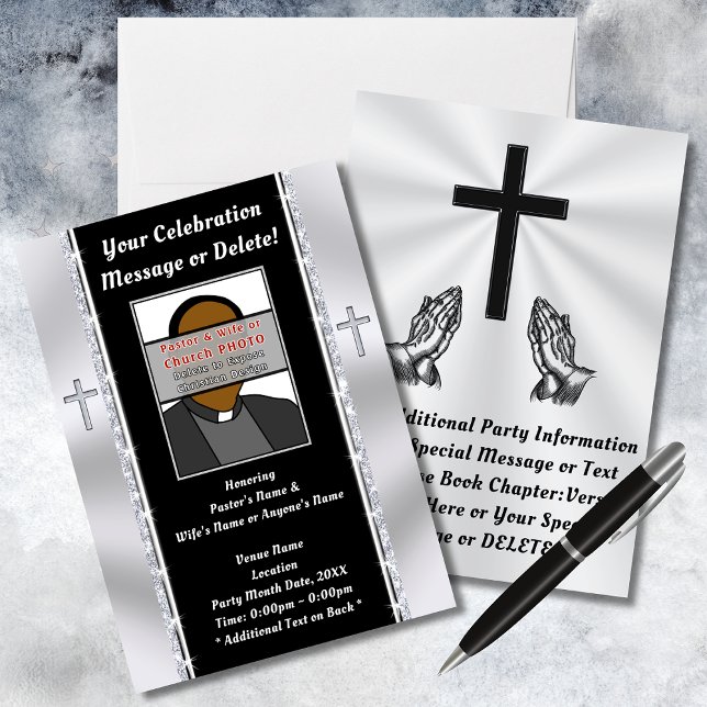 Anniversaire de l'église Carte d'invitation TOUTE  (Church Anniversary Invitations. Christian Invitations. Pastor Appreciation Invitations. )