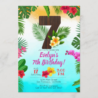 Anniversaire de Luau, Invitation Luau Party 7e ann