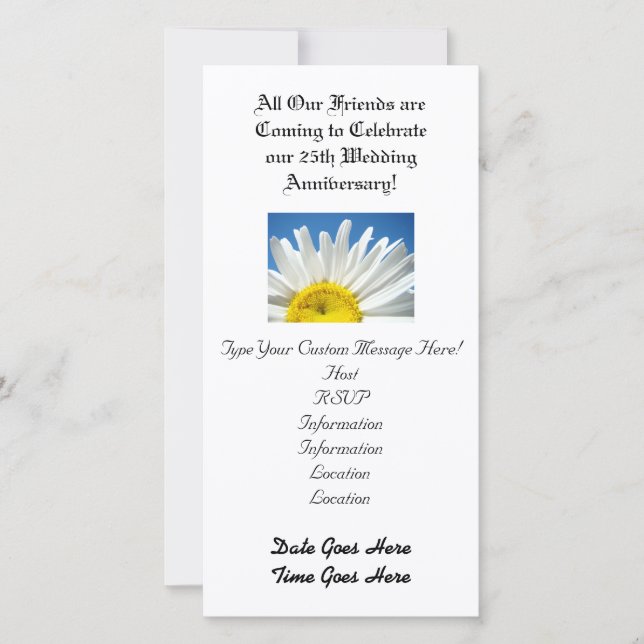 Anniversaire de Mariage ! Cartons d'Invitation Fle (Devant)