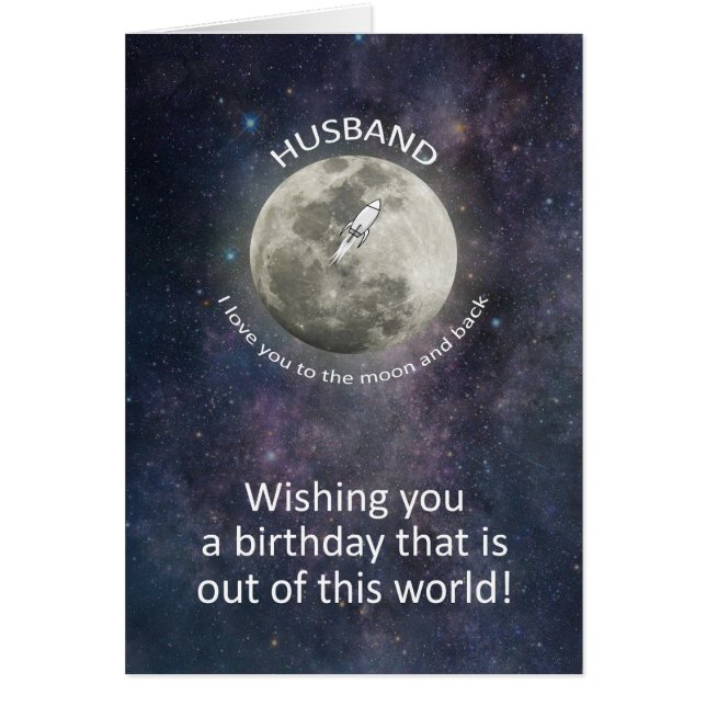 Anniversaire de mon mari jusqu'à la lune et retour (Devant)