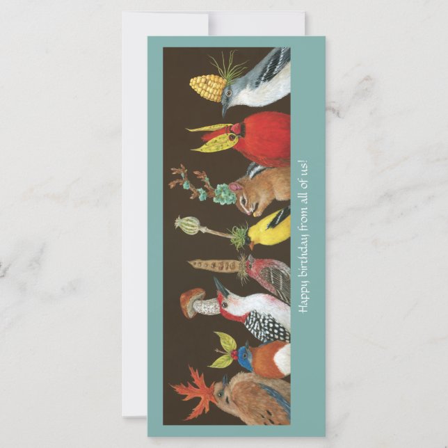 Anniversaire de nous tous avec des oiseaux à une f (Devant)