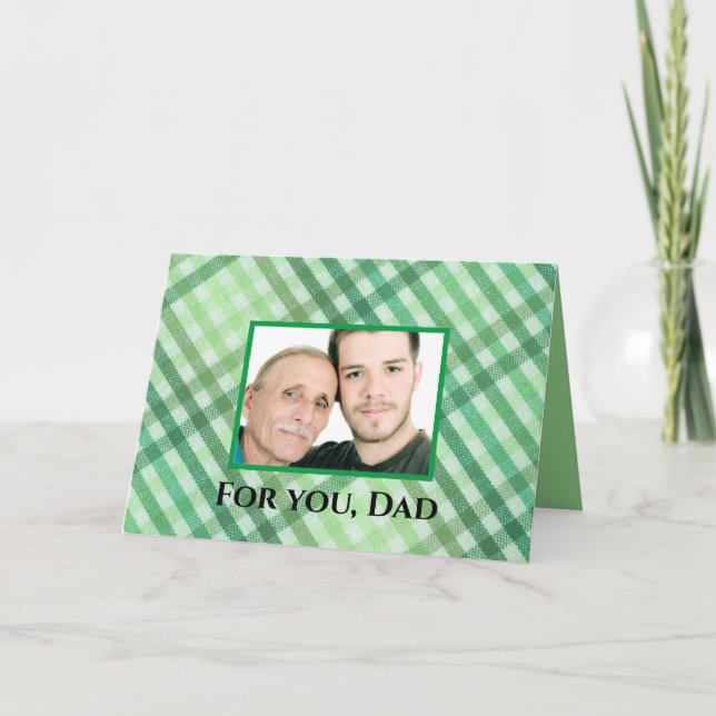 Anniversaire de papa, Masculine Plaid, Carte photo (Devant)