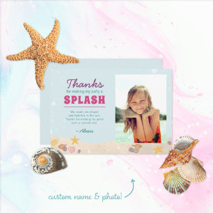 Anniversaire de plage Sirène Merci Violet Rose Ble
