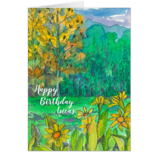 Anniversaire de pré de montagne d'automne joyeux