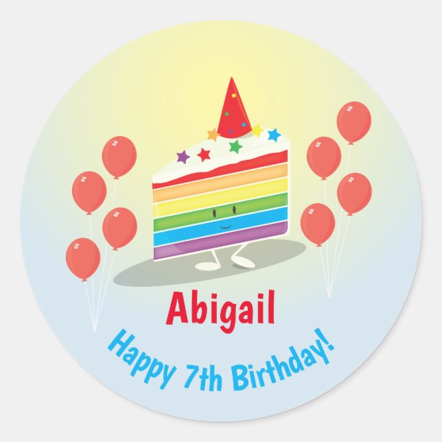 Anniversaire de Rainbow Cake | Sticker (Devant)