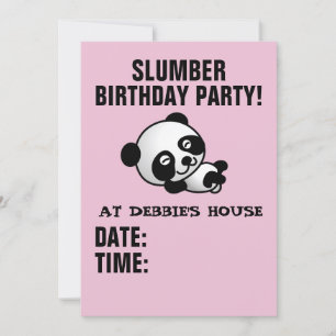 ANNIVERSAIRE DE SLUMBER INVITATIONS DE PANDA BEAR