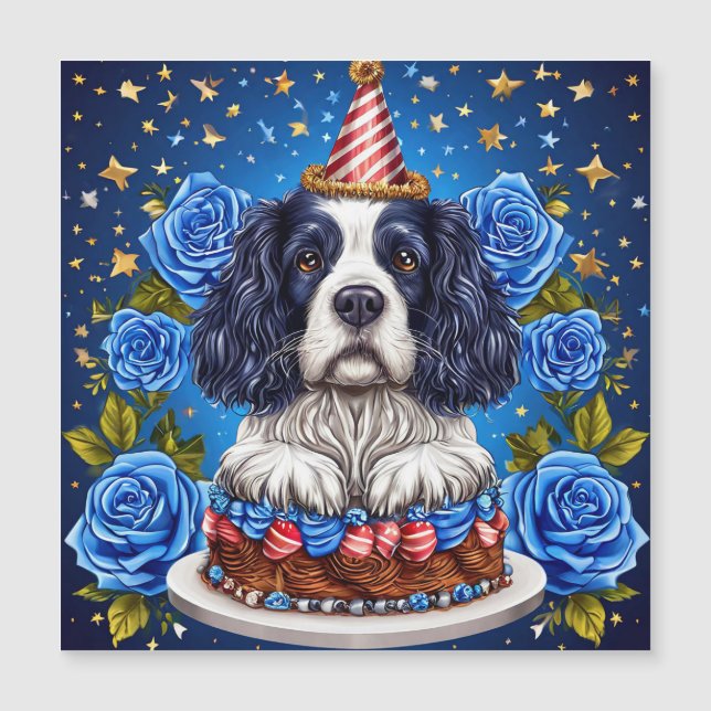 Anniversaire de Spaniel Fête de chien Festive (Devant)