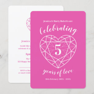 Anniversaire de Tourmaline rose 5 ans invitations