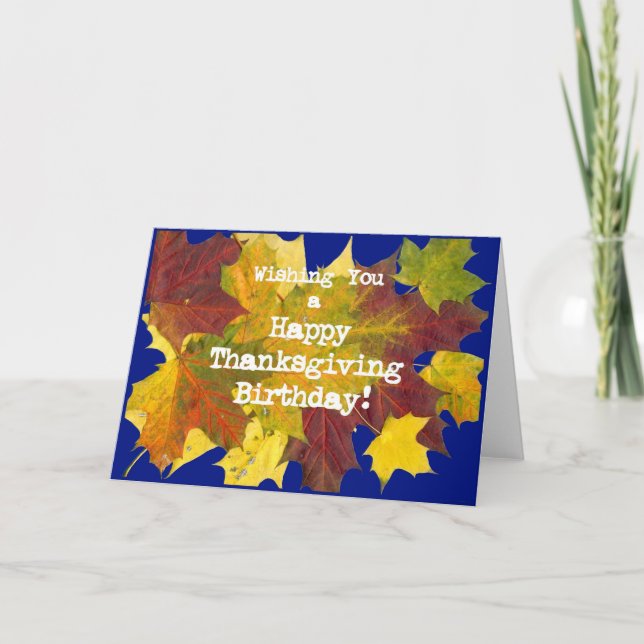 Anniversaire des 'feuilles d'automne' sur la carte (Devant)