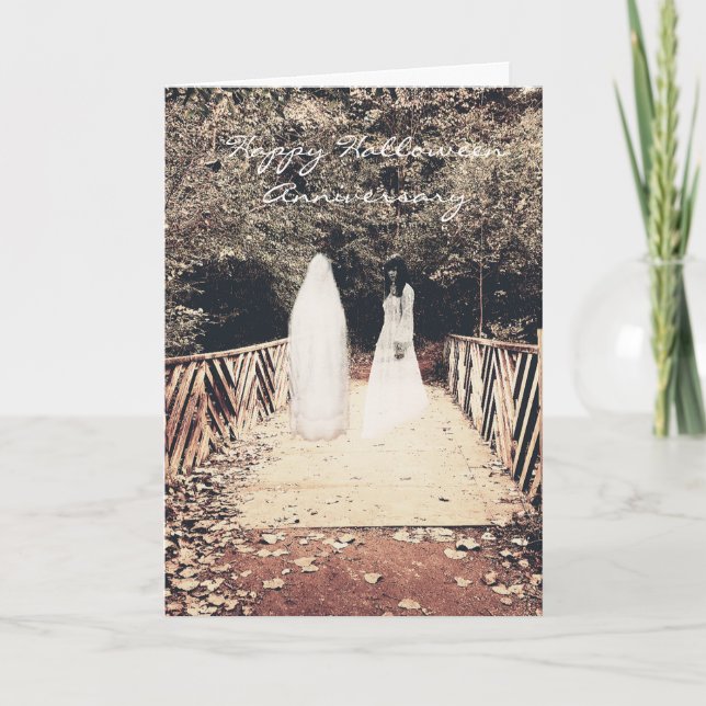 Anniversaire d'Halloween Sur la carte du pont avec (Devant)