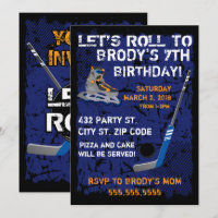 Anniversaire d'hockey de rouleau, invitation 5x7