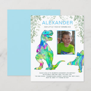 Anniversaire Dinosaure Rugit Photo Bleu