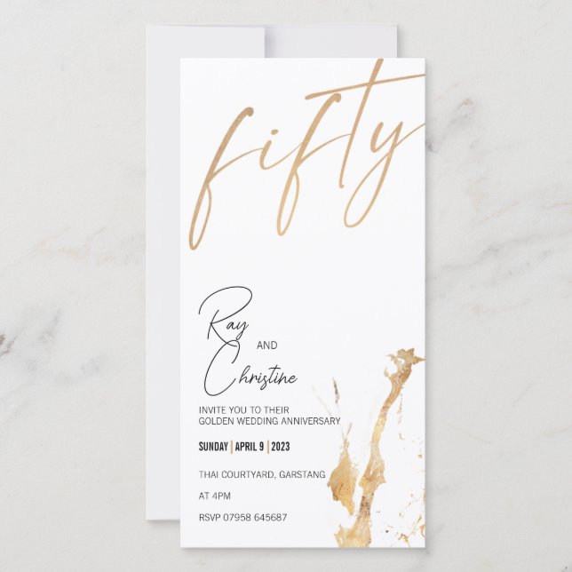 ANNIVERSAIRE D'OR / 50 ANS D'INVITATION (Devant)