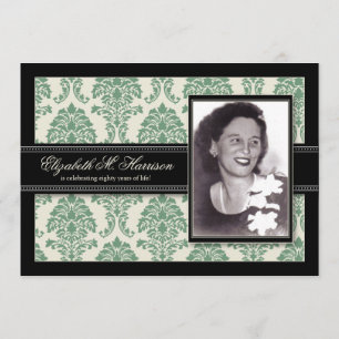 Anniversaire d'or Damask Invitation de fête d'anni