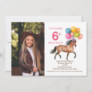 Anniversaire du cheval Invitation photo // Arc en