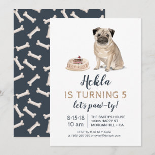 Anniversaire du chien chiot, pie-ty ! Invitation