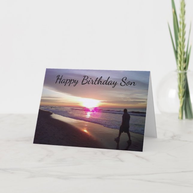 ***ANNIVERSAIRE DU FILS*** PLAGE ET CARTE D'AMOUR  (Devant)