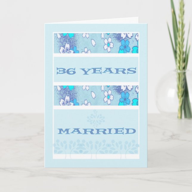 Anniversaire du mariage, 36 ans, Carte Bleue (Devant)