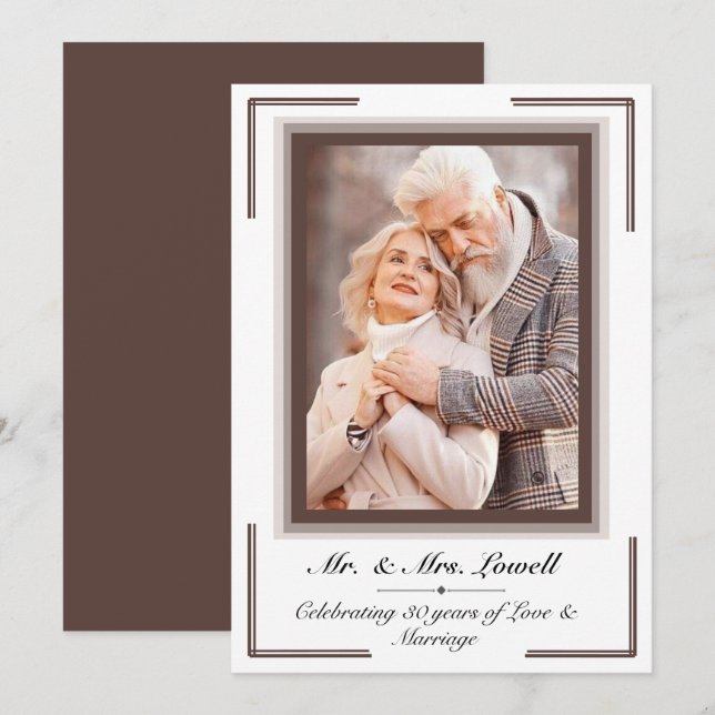 Anniversaire du mariage avec carte de Faire-part p (Devant / Derrière)