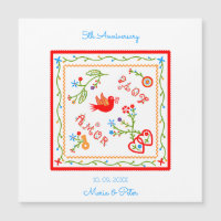 Anniversaire du mariage de mouchoirs portugais