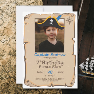 Anniversaire du Pirate   Photo Invitation Annivers